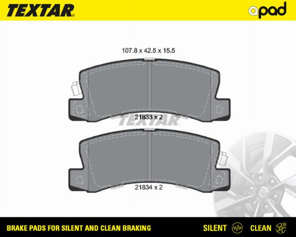 Textar 2183301SC - Тормозные колодки, дисковые, комплект abcparts.ee