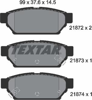 Textar 2187202 - Тормозные колодки, дисковые, комплект abcparts.ee