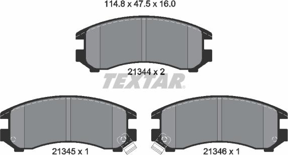 Textar 2134401 - Тормозные колодки, дисковые, комплект abcparts.ee