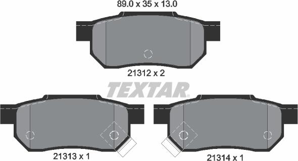 Textar 2131201 - Тормозные колодки, дисковые, комплект abcparts.ee
