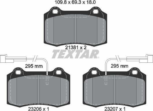 Textar 2138103 - Тормозные колодки, дисковые, комплект abcparts.ee