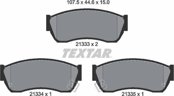Textar 2133301 - Тормозные колодки, дисковые, комплект abcparts.ee