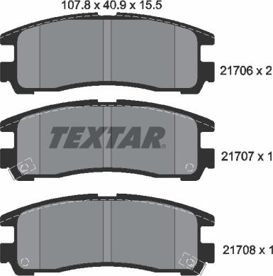 Textar 2170602 - Тормозные колодки, дисковые, комплект abcparts.ee