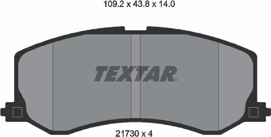Textar 2173001 - Тормозные колодки, дисковые, комплект abcparts.ee