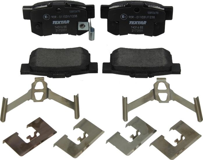 Textar 2172001 - Тормозные колодки, дисковые, комплект abcparts.ee