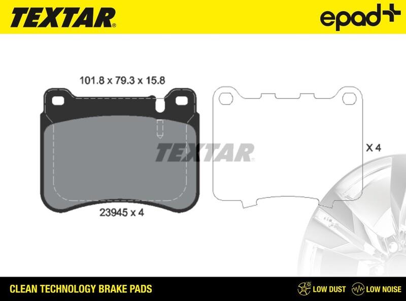 Textar 2394501CP - Тормозные колодки, дисковые, комплект abcparts.ee