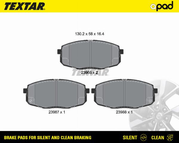 Textar 2396601SC - Тормозные колодки, дисковые, комплект abcparts.ee