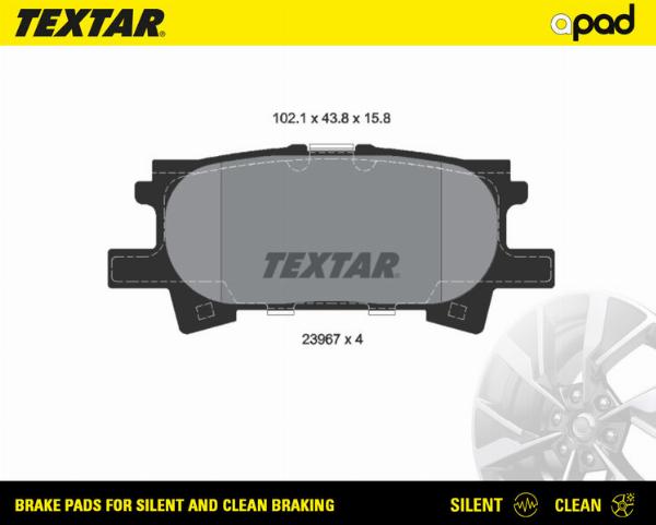 Textar 2396701SC - Тормозные колодки, дисковые, комплект abcparts.ee