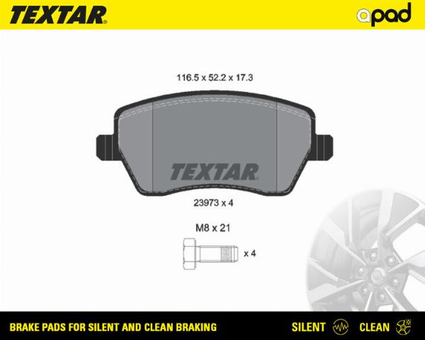 Textar 2397301SC - Тормозные колодки, дисковые, комплект abcparts.ee