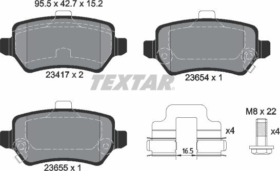 Textar 2341703 - Тормозные колодки, дисковые, комплект abcparts.ee