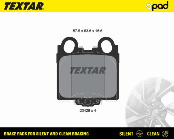 Textar 2342901SC - Тормозные колодки, дисковые, комплект abcparts.ee