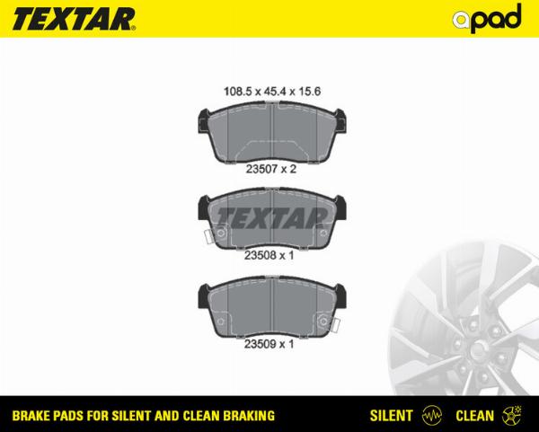 Textar 2350701SC - Тормозные колодки, дисковые, комплект abcparts.ee