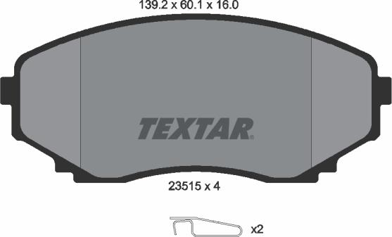 Textar 2351501 - Тормозные колодки, дисковые, комплект abcparts.ee