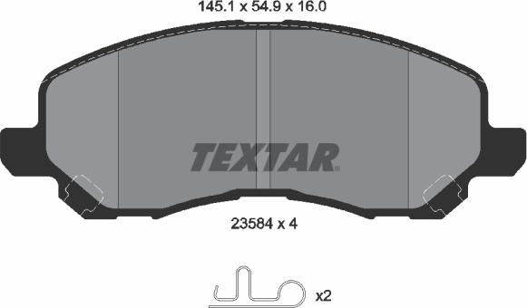 Textar 2358403 - Тормозные колодки, дисковые, комплект abcparts.ee