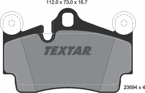 Textar 2369481 - Тормозные колодки, дисковые, комплект abcparts.ee