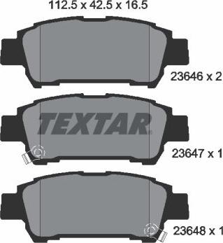 Textar 2364601 - Тормозные колодки, дисковые, комплект abcparts.ee