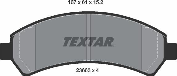 Textar 2366301 - Тормозные колодки, дисковые, комплект abcparts.ee