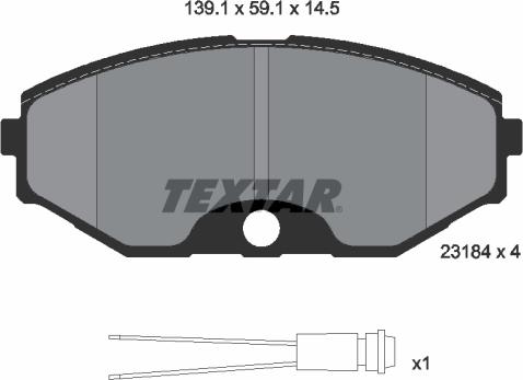 Textar 2318402 - Тормозные колодки, дисковые, комплект abcparts.ee