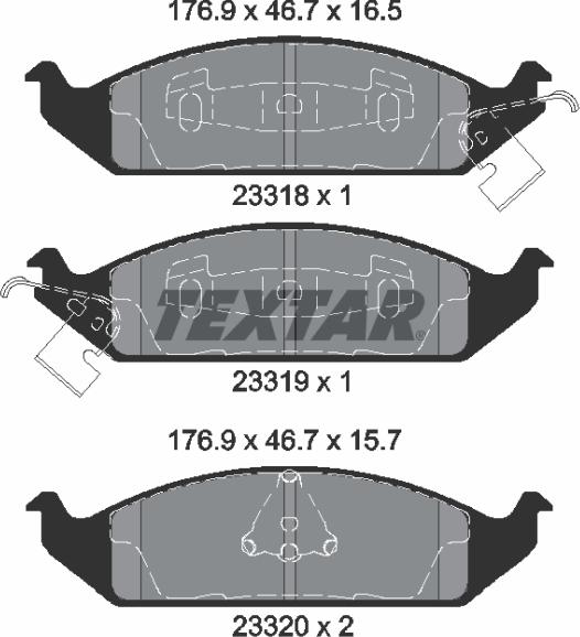 Textar 2331801 - Тормозные колодки, дисковые, комплект abcparts.ee