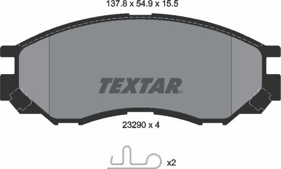 Textar 2329002 - Тормозные колодки, дисковые, комплект abcparts.ee