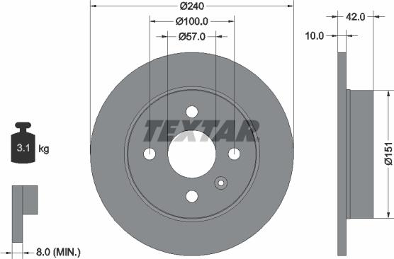 Textar 92092000 - Тормозной диск abcparts.ee