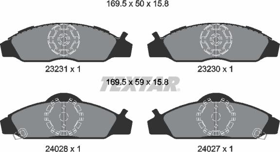 Textar 2323101 - Тормозные колодки, дисковые, комплект abcparts.ee