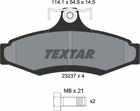 Textar 2323701 - Тормозные колодки, дисковые, комплект abcparts.ee