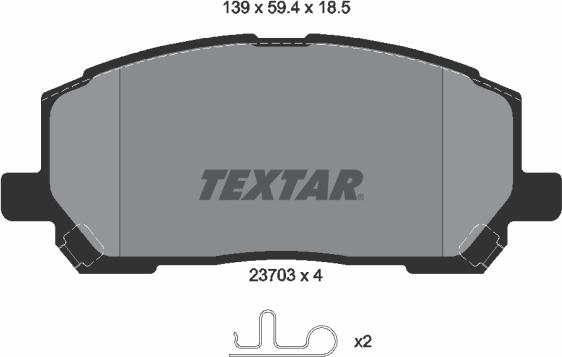 Textar 2370301 - Тормозные колодки, дисковые, комплект abcparts.ee