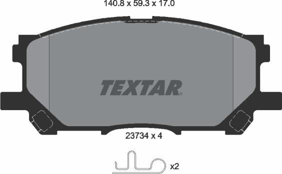 Textar 2373401 - Тормозные колодки, дисковые, комплект abcparts.ee