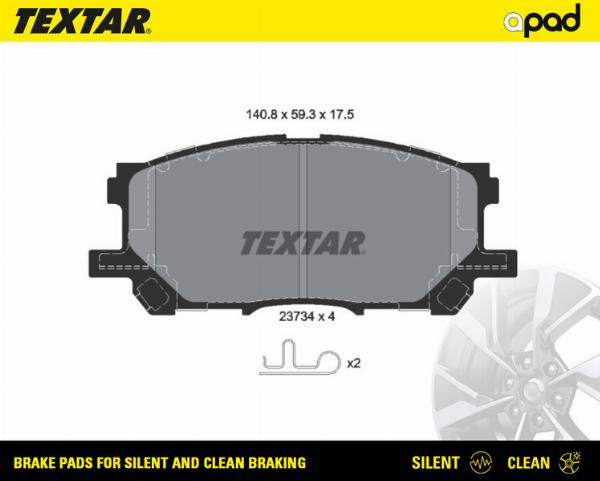 Textar 2373401SC - Тормозные колодки, дисковые, комплект abcparts.ee
