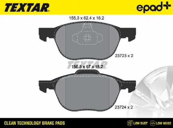 Textar 2372301CP - Тормозные колодки, дисковые, комплект abcparts.ee