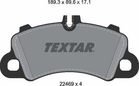 Textar 2246901 - Тормозные колодки, дисковые, комплект abcparts.ee