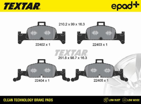 Textar 2240201CP - Тормозные колодки, дисковые, комплект abcparts.ee