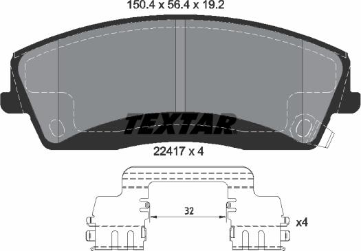 Textar 2241701 - Тормозные колодки, дисковые, комплект abcparts.ee
