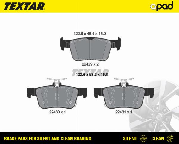 Textar 2242901SC - Тормозные колодки, дисковые, комплект abcparts.ee