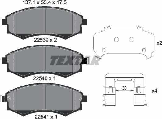 Textar 2253901 - Тормозные колодки, дисковые, комплект abcparts.ee