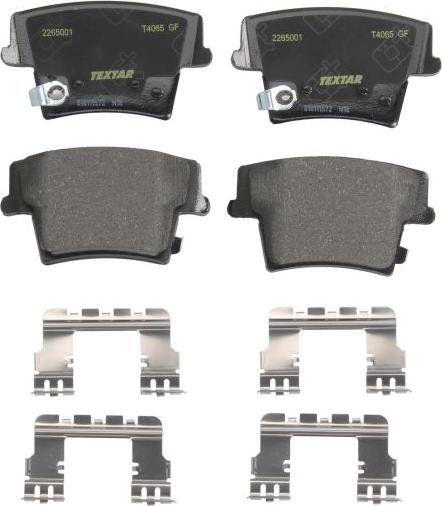 Textar 2265001 - Тормозные колодки, дисковые, комплект abcparts.ee