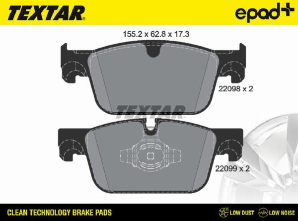 Textar 2209801CP - Тормозные колодки, дисковые, комплект abcparts.ee