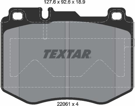 Textar 2206101 - Тормозные колодки, дисковые, комплект abcparts.ee