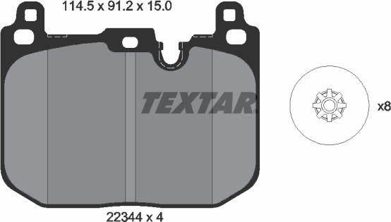 Textar 2234401 - Тормозные колодки, дисковые, комплект abcparts.ee