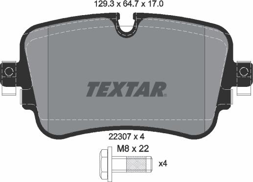 Textar 2230701 - Тормозные колодки, дисковые, комплект abcparts.ee