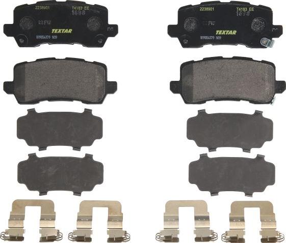 Textar 2238901 - Тормозные колодки, дисковые, комплект abcparts.ee