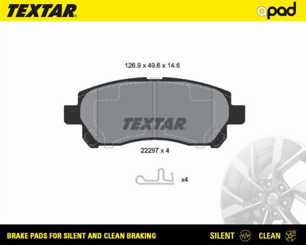 Textar 2229701SC - Тормозные колодки, дисковые, комплект abcparts.ee