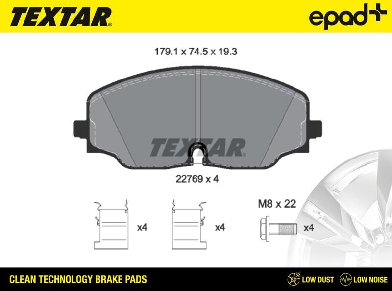 Textar 2276901CP - Тормозные колодки, дисковые, комплект abcparts.ee
