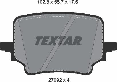 Textar 2709201 - Тормозные колодки, дисковые, комплект abcparts.ee