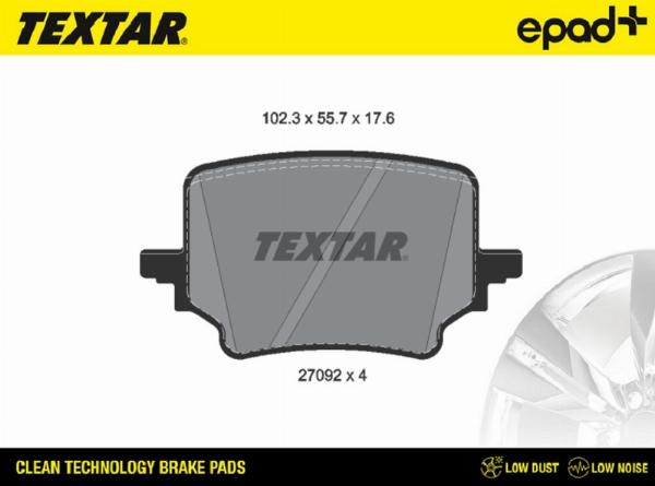 Textar 2709201CP - Тормозные колодки, дисковые, комплект abcparts.ee