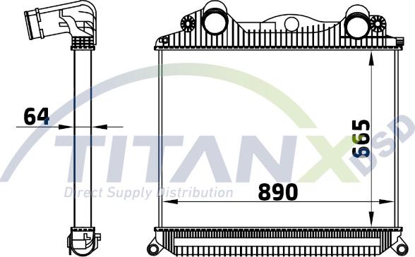 TITANX IC139005 - Интеркулер, теплообменник турбины abcparts.ee