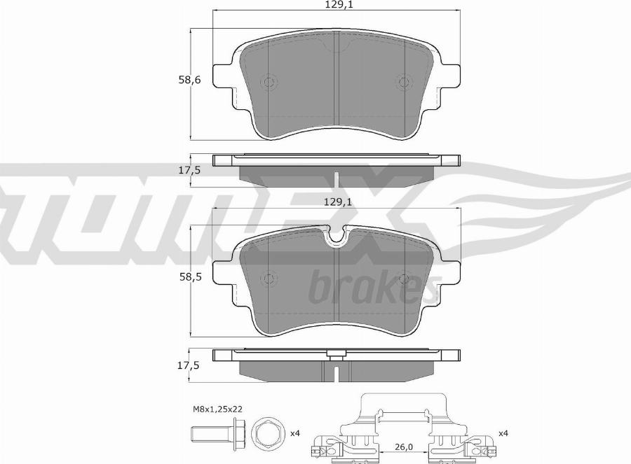 TOMEX brakes TX 18-231 - Тормозные колодки, дисковые, комплект abcparts.ee