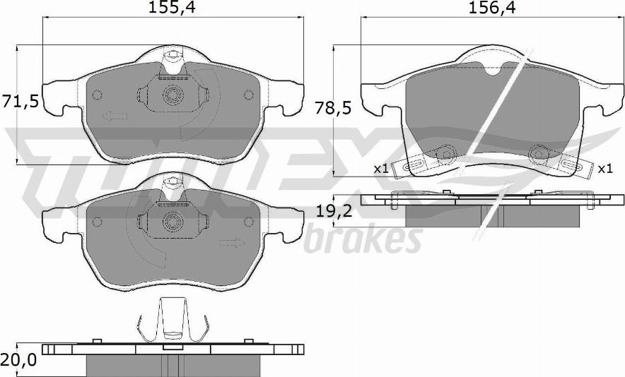 TOMEX brakes TX 12-22 - Тормозные колодки, дисковые, комплект abcparts.ee