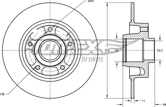 TOMEX brakes TX 71-831 - Тормозной диск abcparts.ee